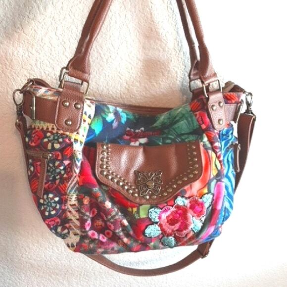 Desigual Christian Lacroix Bohemian Say Something Nice Rose Crossbody Handbag - Picture 16 of 16